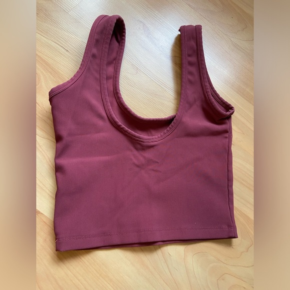 Adam Selman Sport Ribbed Burgundy Leggings and Sports Bra Set - Picture 7 of 10